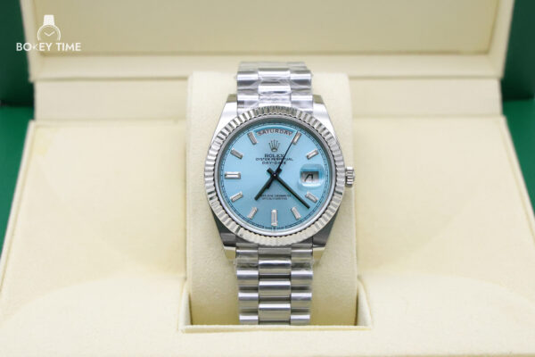Rolex Day Date Ice Blue Grooved Replica - United Luxury