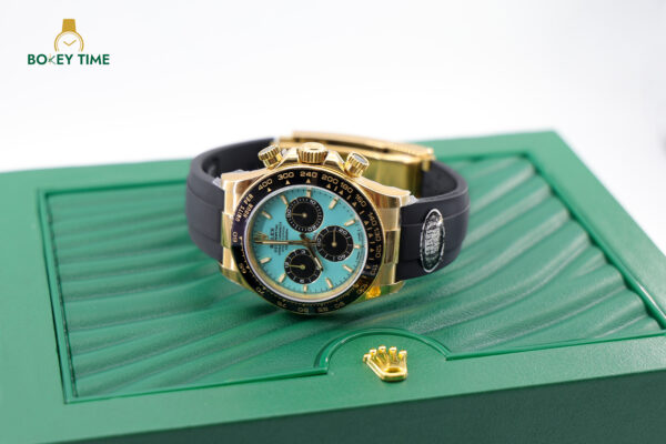 Daytona Yellow Gold Daytona Tiffany Dial on Oysterflex New 2025 Release Reference 126518 - United Luxury