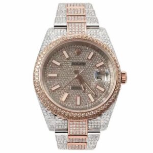 Rolex Datejust Two Tone Jubilee Fully Iced Out 126303 Replica - United Luxury