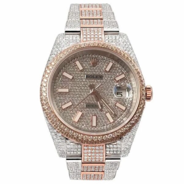 Rolex Datejust Two Tone Jubilee Fully Iced Out 126303 Replica - United Luxury