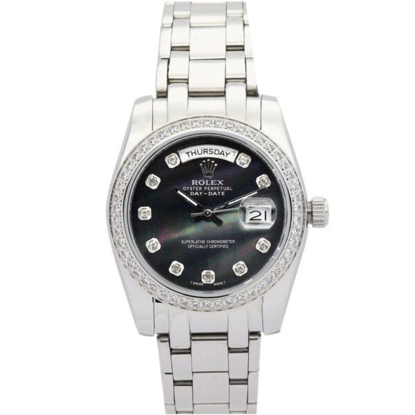 Replica Rolex Day-Date 36mm Black Dial 118346 - United Luxury