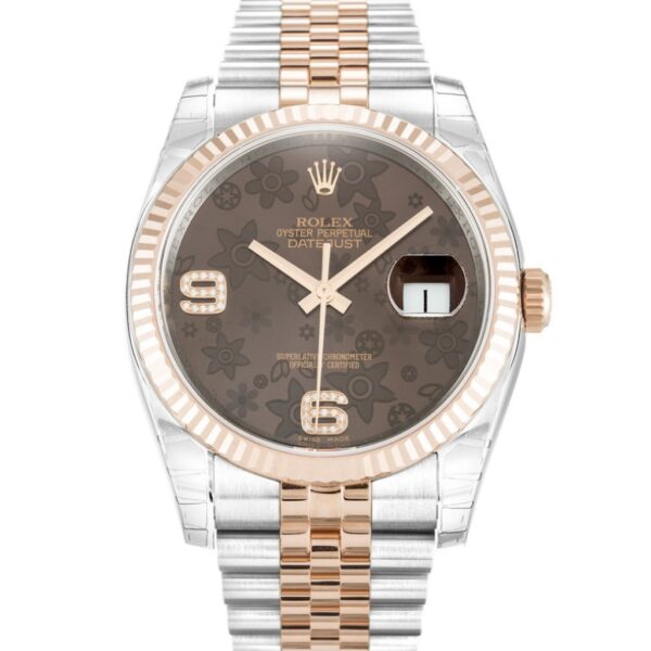 Replica Rolex Datejust 36mm Chocolate Floral Dial 116231 - United Luxury