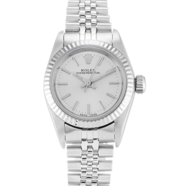 Replica Rolex Oyster Perpetual Lady 28mm Silver Dial 67194 - United Luxury