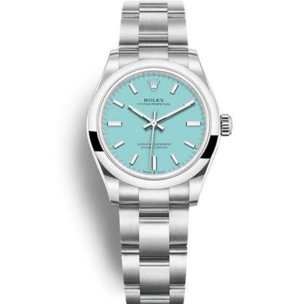 Replica Rolex Oyster Perpetual Lady 31mm Turquoise Blue Dial 277200 - United Luxury
