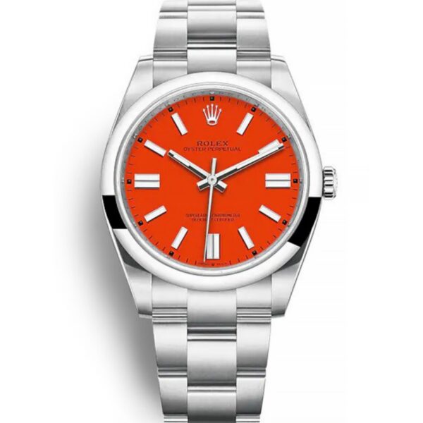 Replica Rolex Oyster Perpetual Lady 36mm Coral Red Dial 126000 - United Luxury