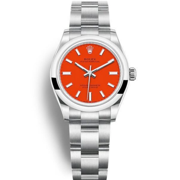 Replica Rolex Oyster Perpetual Lady 31mm Coral Red Dial 277200 - United Luxury